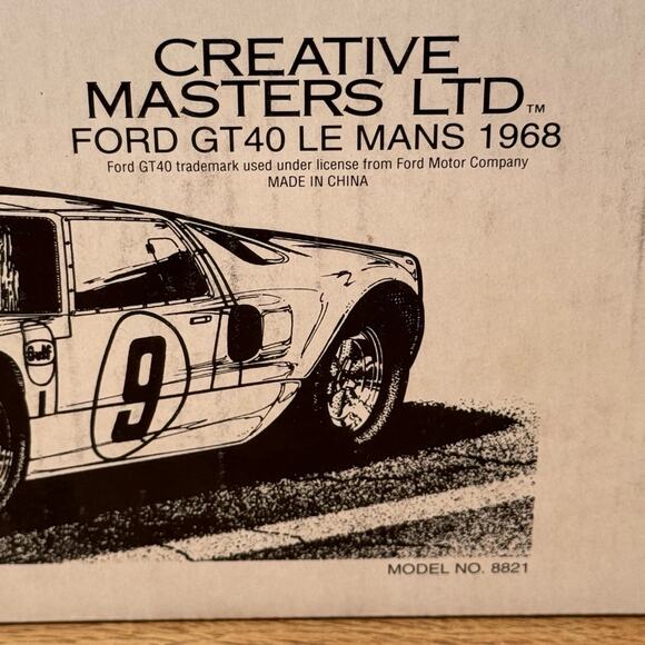Vintage Revell Creative Masters LTD Ford GT 40 Le Mans 1968 w/‎ COA 1:20 Scale - Picture 2 of 10